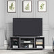 Brighton 60" TV Stand with Glass Shelves and Media Wire Management in Grey