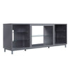 Brighton 60’’ TV Stand with Glass Shelves and Media Wire Management in Grey MHC-TVFP4-GY