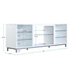Brighton 60’’ TV Stand with Glass Shelves and Media Wire Management in White MHC-TVFP4-WH