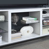 Brighton 60’’ TV Stand with Glass Shelves and Media Wire Management in White MHC-TVFP4-WH