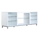 Brighton 60’’ TV Stand with Glass Shelves and Media Wire Management in White MHC-TVFP4-WH