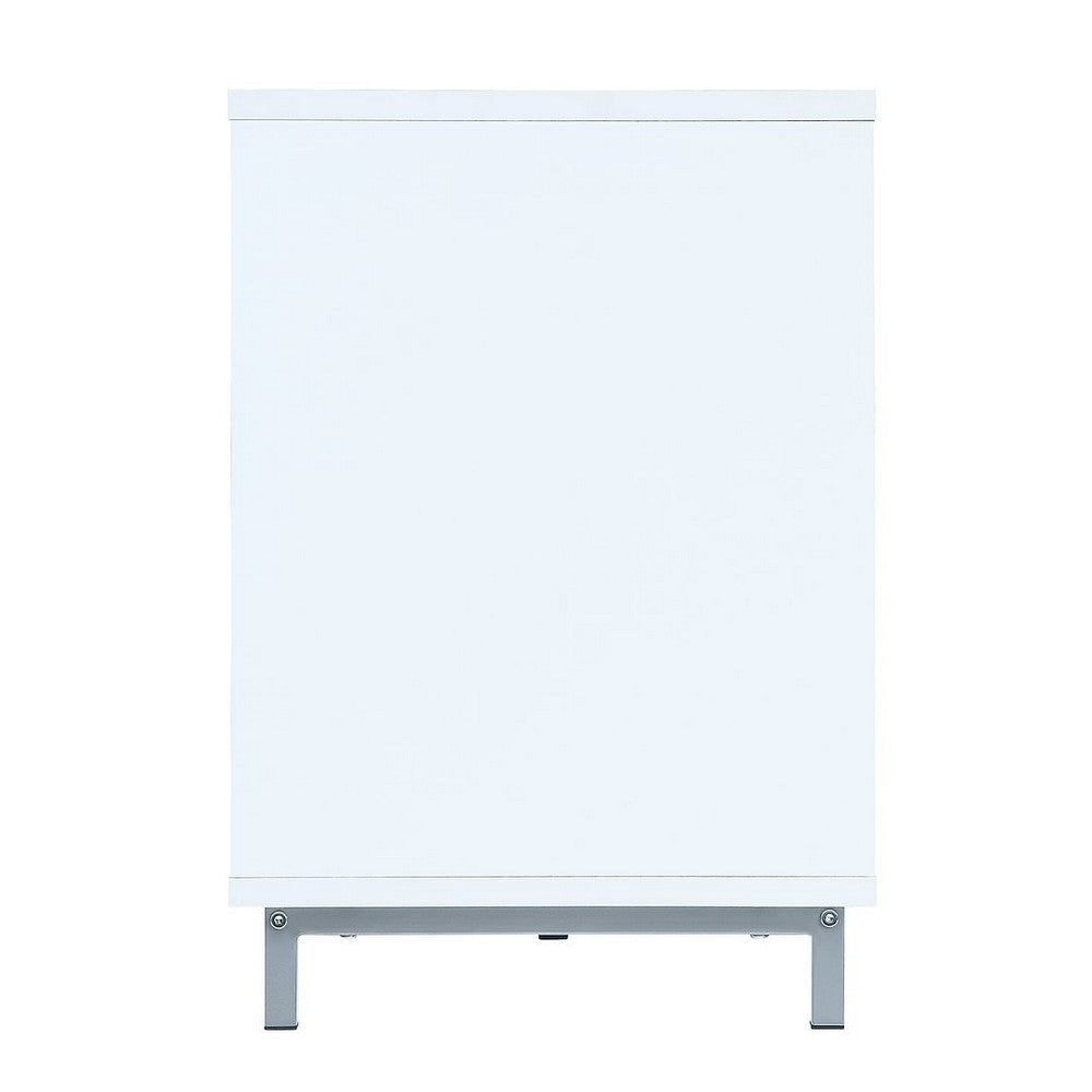 Brighton 60’’ TV Stand with Glass Shelves and Media Wire Management in White MHC-TVFP4-WH