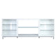 Brighton 60" TV Stand with Glass Shelves and Media Wire Management in White
