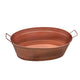 Oval Shape Hammered texture Metal Tub with 2 Side Handles Copper - BM195214 BM195214