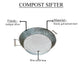 Round Galvanized Steel Compost Sifter with Wire Mesh Design Base Antique Silver MIL-CS-03