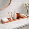29 Inch Rectangular Metal Windowsill Planter Tray, Trim Edges, Large, Copper - BM195220