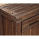 Three Drawers Solid Acacia Wood Sideboard with Three Door Cabinets, Brick Brown