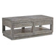 Two Drawer and Bottom Shelf Coffee Table with Flattened Base Rustic Latte Gray MSF-5QS321