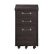 Three Drawers Solid Pine Wood File Cabinet with Rolling Casters Cafe Brown MSF-7YC917