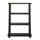 Three Tier Wooden Bookshelf with Exposed Bolts and Rustic Cross Bracing Brown MSF-7YC9193954