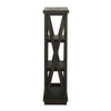Three Tier Wooden Bookshelf with Exposed Bolts and Rustic Cross Bracing Brown MSF-7YC9193954
