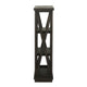 Three Tier Wooden Bookshelf with Exposed Bolts and Rustic Cross Bracing Brown MSF-7YC9193954