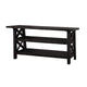 Slatted Two Tier Console table with Cross Side Panels Rustic Cafe Brown MSF-7YC923