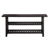Slatted Two Tier Console table with Cross Side Panels Rustic Cafe Brown MSF-7YC923