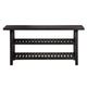 Slatted Two Tier Console table with Cross Side Panels Rustic Cafe Brown MSF-7YC923