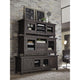 Wooden Media Console with Two Drawers and Two Glass Door Cabinets Brown MSF-7YC926D