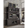 Three Open Shelves Entertainment Center with Exposed Bolts and Cross Bracing Brown MSF-7YC926