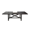 Wooden Rectangular Table with Crossed Planked Bulky Legs and Exposed Bolts Brown MSF-7YC961