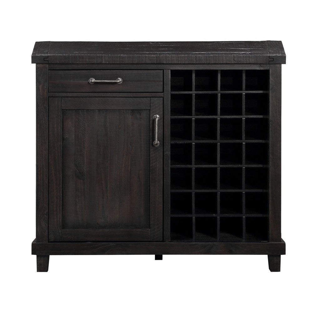 Spacious Wooden Wine Bar with One Door Cabinet and One Drawer Caf‹¨« Brown MSF-7YC974