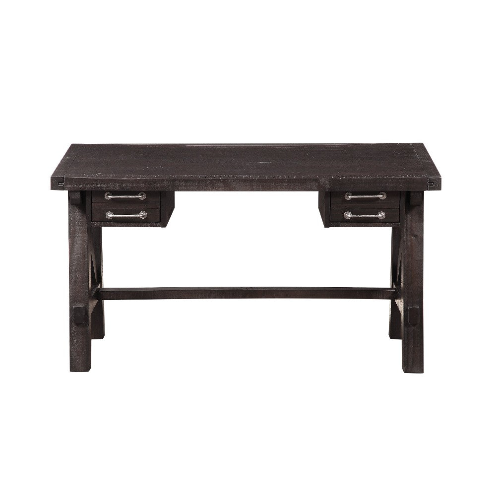 Desk | Wood | Drawer Storage | Crossed Side Bracing | Brown MSF-7YC996D