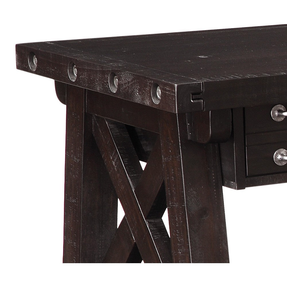 Desk | Wood | Drawer Storage | Crossed Side Bracing | Brown MSF-7YC996D