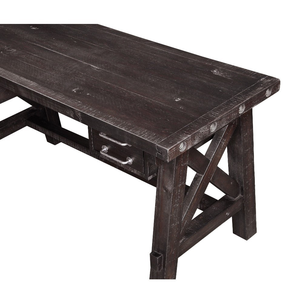 Desk | Wood | Drawer Storage | Crossed Side Bracing | Brown MSF-7YC996D