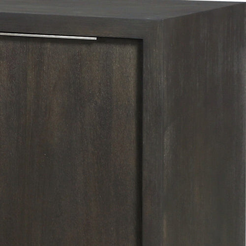 Wooden Rectangular Sideboard with Three Drawers and Double Door Cabinet, Gray