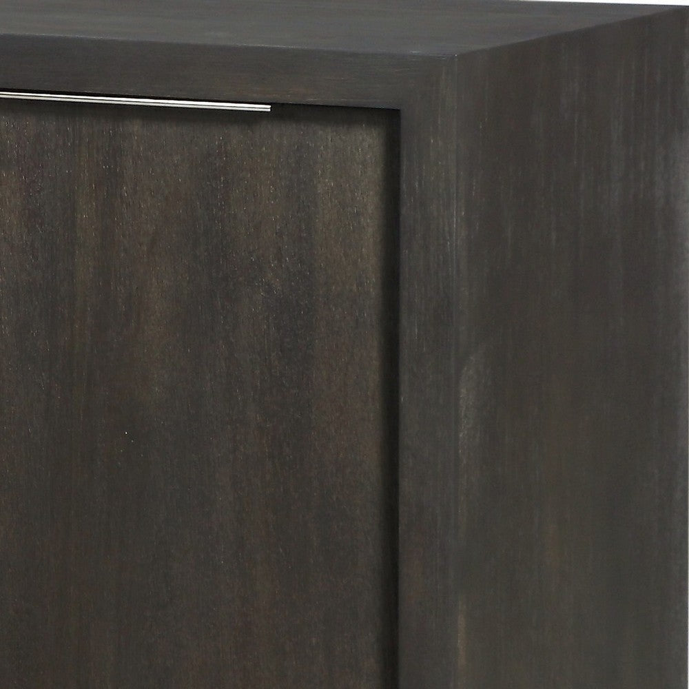 Wooden Rectangular Sideboard with Three Drawers and Double Door Cabinet, Gray