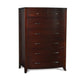 Wooden Seven Drawer Chest with Tapered Feet, Cinnamon Brown