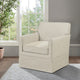 Slipcover Accent Chair, Skirted Base, Cream Polyester with Piping