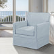 Slipcover Accent Chair, Skirted Base, Blue Polyester with Piping