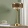 Table Lamp with Mercury Glass Shade and Gold Metal Base