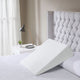 Polyester Wedge Pillow with Memory Foam and Zipper Cover, White