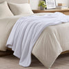 Twin Size Polyester Faux Feathersoft Fur Blanket, White