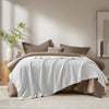 Twin Size Blanket, Plush Cotton, Waffle Weave Design, White