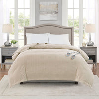 Full Size Micro Fleece Heated Blanket w 1 Heat Controller, Beige