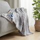 70 x 50 Oversized Throw Blanket, Faux Fur, Heated Function, Gray