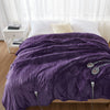Full Size Microlight Berber Heated Blanket w Controller, Purple