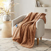 70 x 50 Oversized Throw Blanket, Serengeti Faux Fur, Heated, Brown