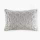 Lumbar Accent Pillow, Foxtail Stitch Silver Velvet w Piping, 15x24
