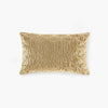 Lumbar Accent Pillow, Foxtail Stitched Gold Velvet w Piping, 15x24