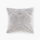 Square Accent Pillow, Japanese Braiding Design, Silver Velvet, 18"