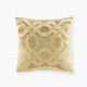 Square Accent Pillow, Japanese Braiding Design, Gold Velvet, 18"