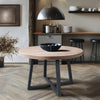 Dining Table, 39" Round Oak Brown Top, rRubberwood Cross Base