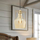 Pendant Light, Bell Glass Shade with Adjustable Hanging Cord, Gold