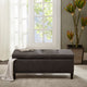 Storage Bench, 42" Button Tufted Top, Charcoal Gray Polyester