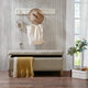Storage Bench, 42" Button Tufted Padded Top, Light Gray Polyester