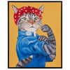 Wall Decor, Rosie the Feline Portrait, 17x21 Black Framed Canvas