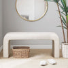 Waterfall Bench w Rounded Corners, Foam Cushion, Cream Boucle, 42"