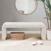 Waterfall Bench w Rounded Corners, Foam Cushion, Cream Boucle, 52"
